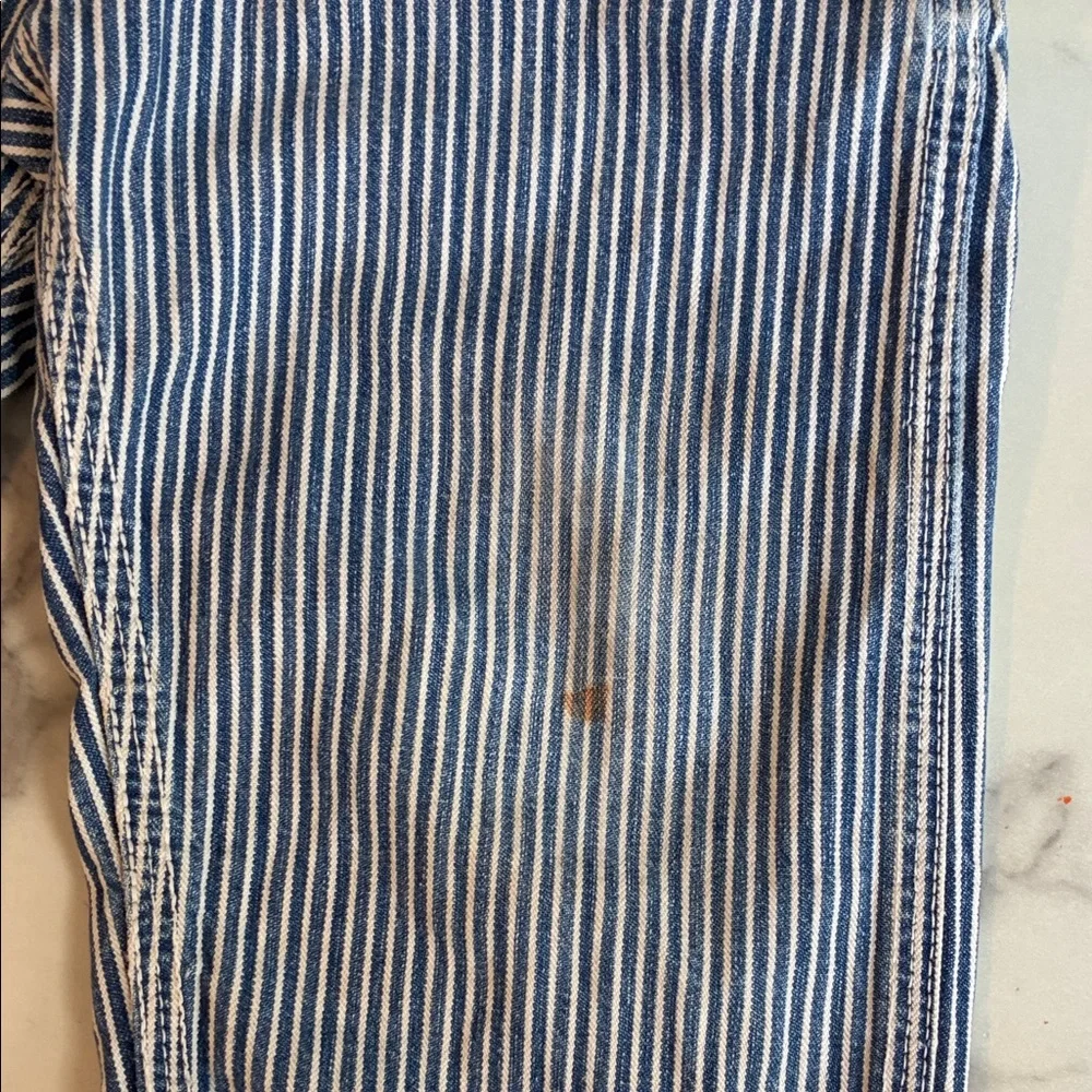 OshKosh B'gosh Navy and White Striped Kids Overalls